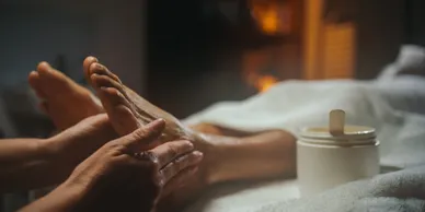 Foot reflexology treatment
